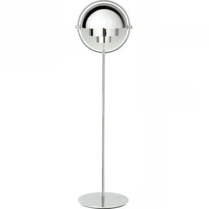 Lampadaire miror en fer type chrome avec globe sphérique segmenté et tige fine pour 90-260v