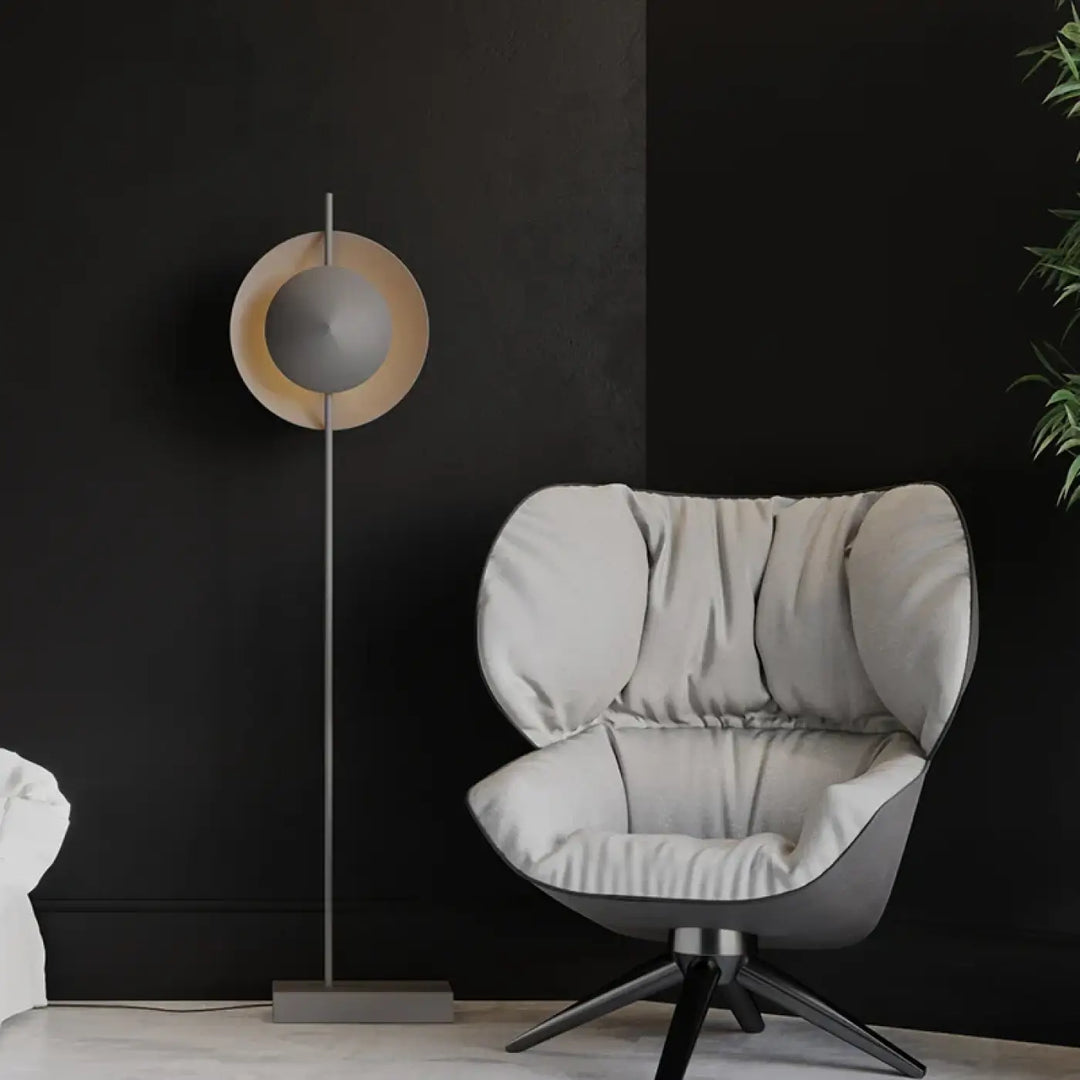 Lampadaire contemporain en métal et globe central moderne