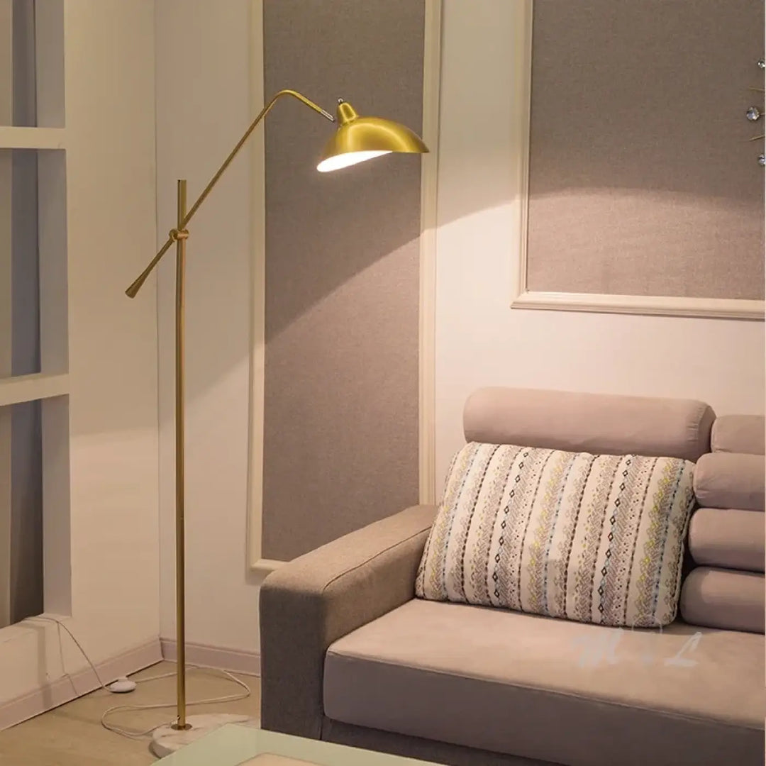 Lampadaire contemporain en métal avec tête orientable style épuré