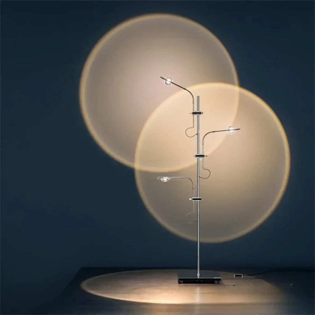 Lampadaire design à projections lumineuses artistiques noir