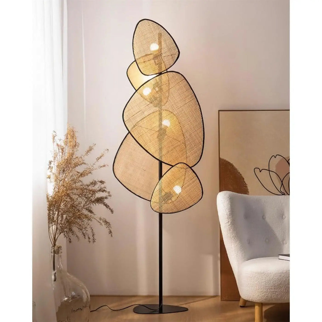 Lampadaire sculptural noir ou beige style unique déco