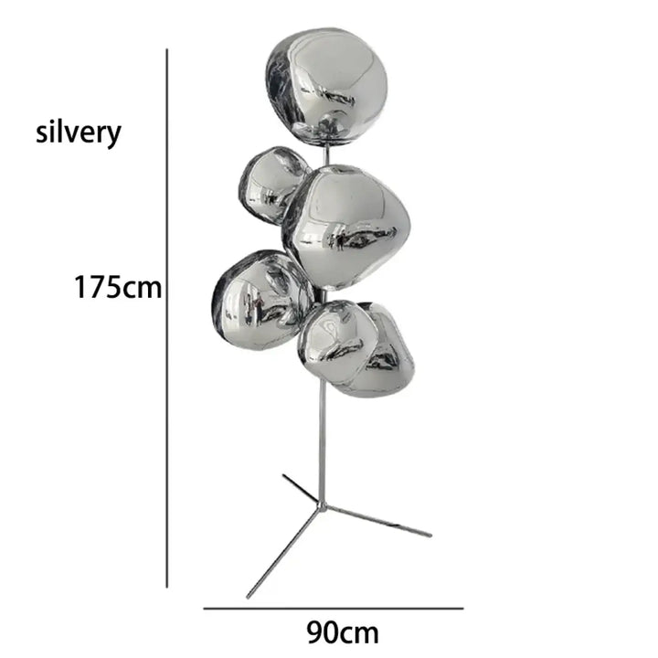 Lampadaire design en verre fumé ambré et chrome moderne