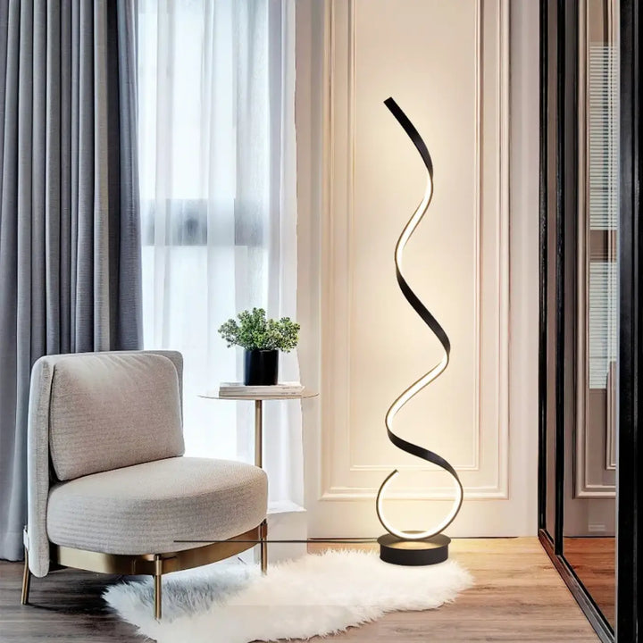 Lampadaire led sculptural noir ou blanc luminaire chic