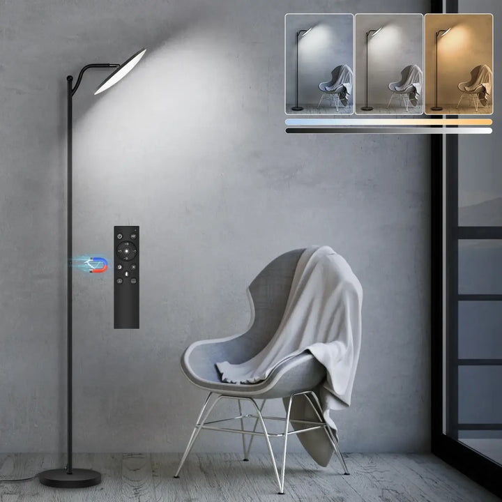 Lampadaire minimaliste en métal noir pour chambre moderne