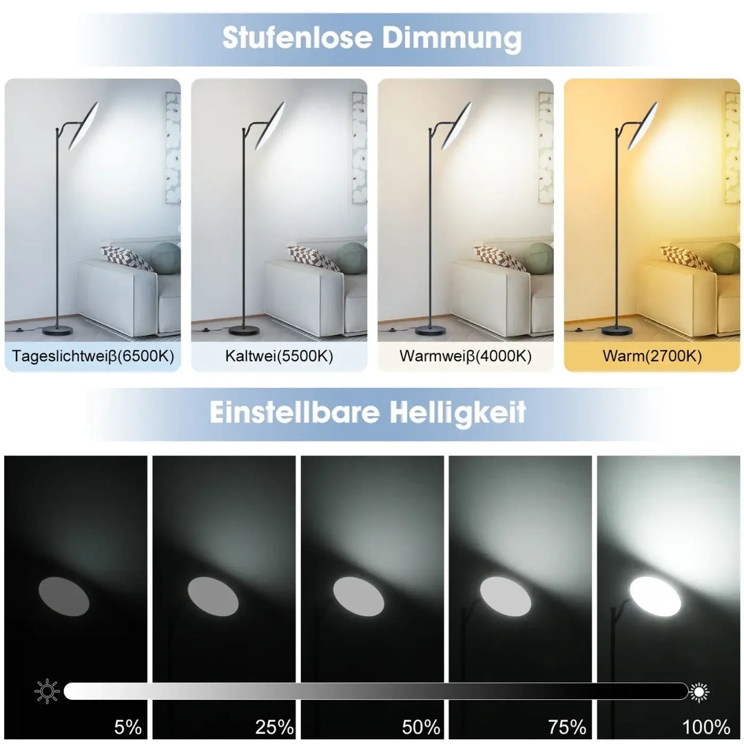 Lampadaire minimaliste en métal noir pour chambre moderne