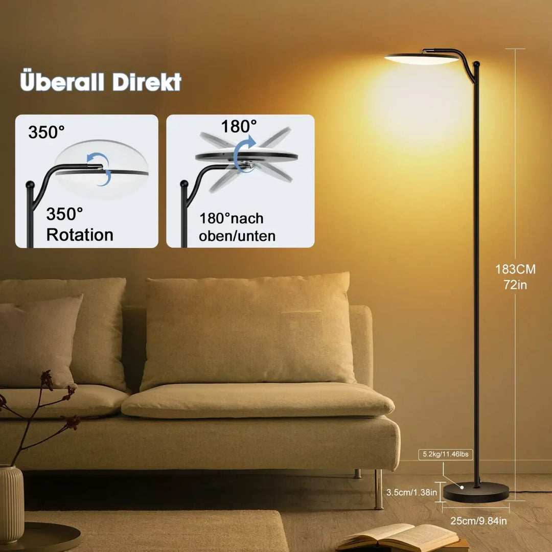 Lampadaire minimaliste en métal noir pour chambre moderne