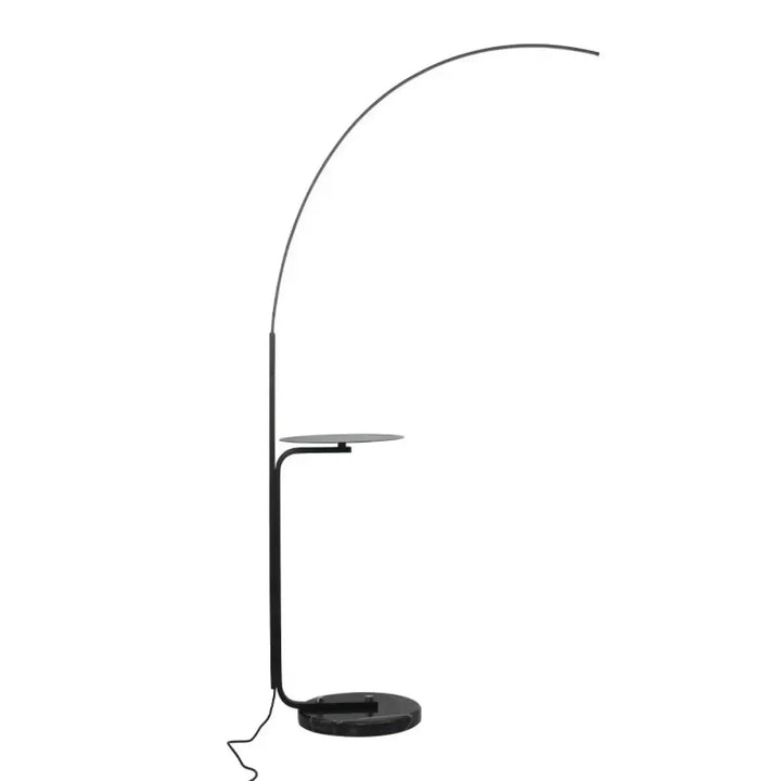 Lampadaire minimaliste en métal avec tablette au design épuré