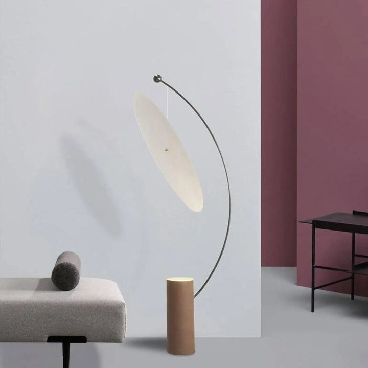 Lampadaire Rond Sur Pied Design Blanc En Aluminium