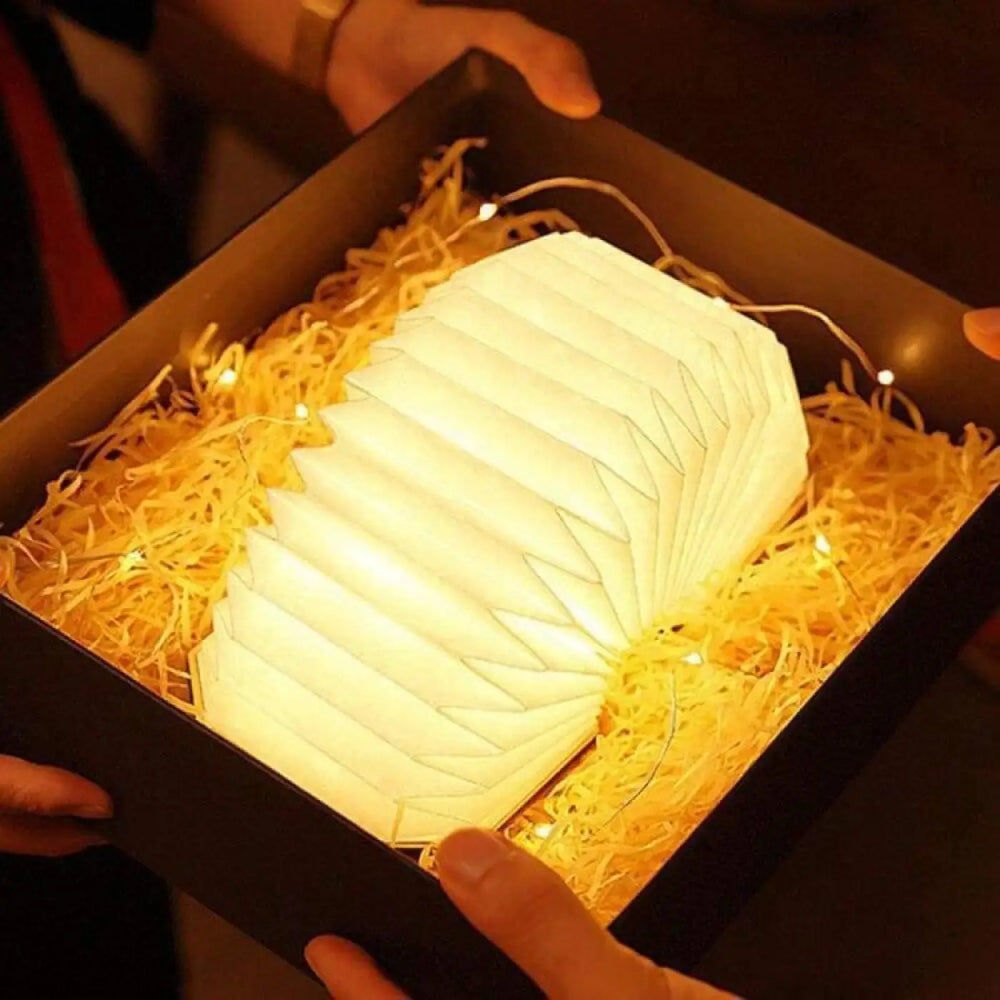 Lampe Accordéon Blanche en Bois au Style Original