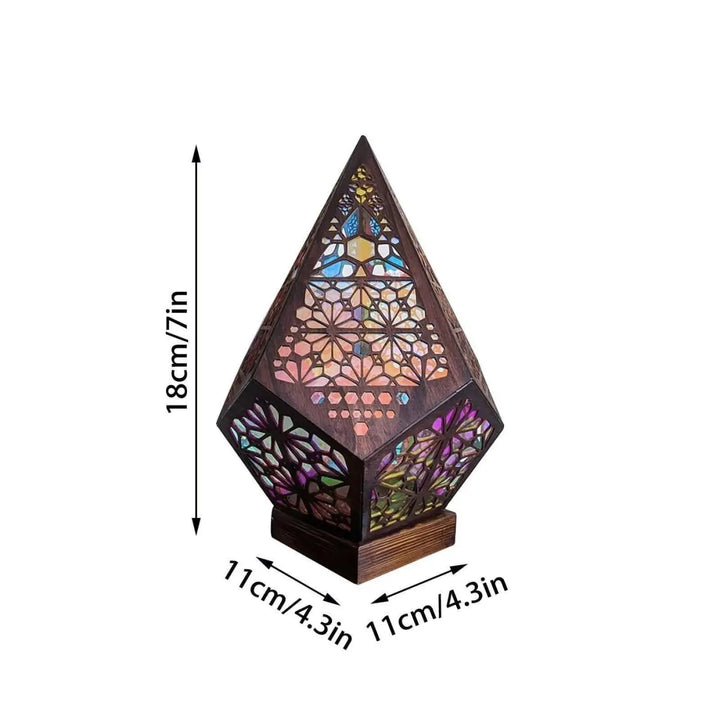 Lampe Bohème À Poser Style Boho En Bois Noir Multicolore