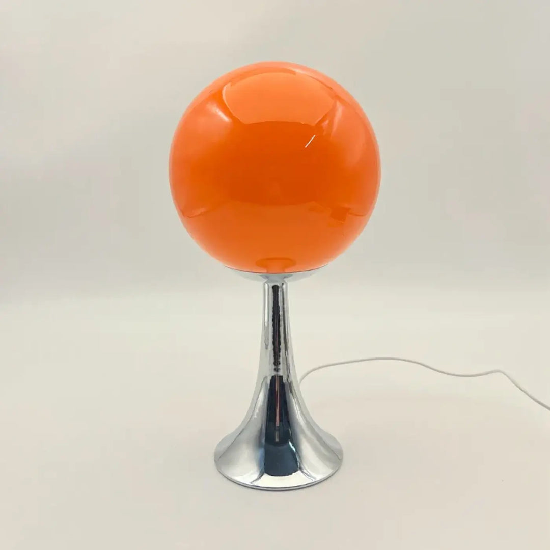 Lampe de chevet boule en verre blanc au style moderne