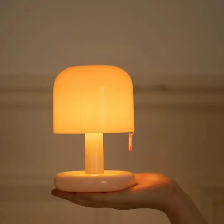 Lampe de chevet mil y chevet crépusculaire en plastique translucide orange avec base assortie pour éclairage doux
