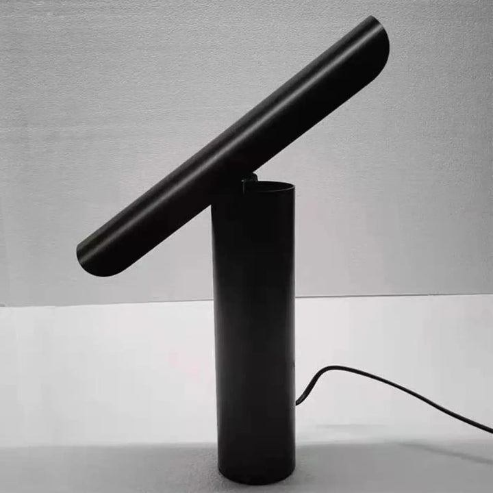 Lampe de chevet izo noire cylindrique avec design minimaliste et finition mate en matériau élégant