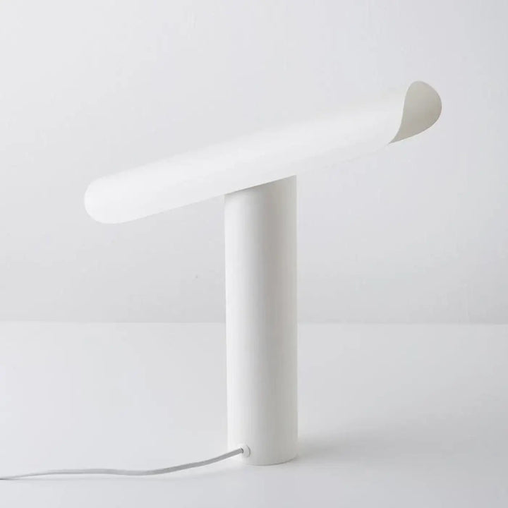 Lampe de chevet IZO blanc minimaliste avec base cylindrique et abat-jour en verre dépoli translucide élégant