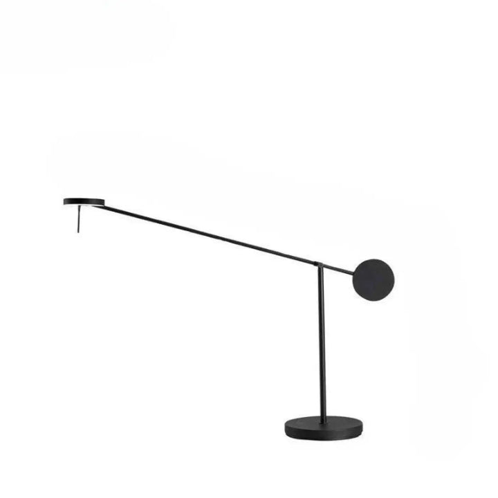Lampe de chevet Zara noire minimaliste avec bras métalliques élégants et accents circulaires en métal