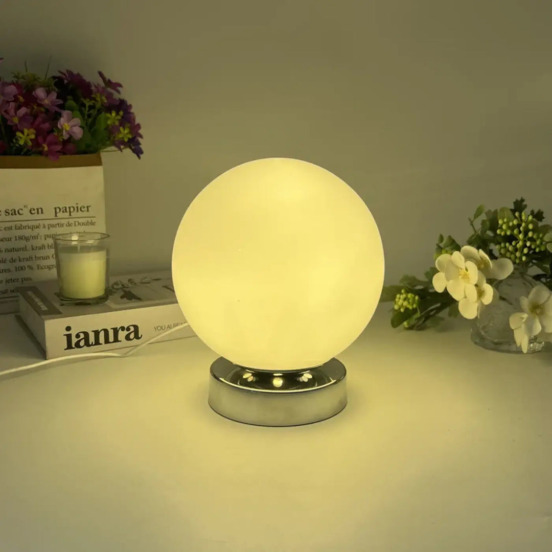 Lampe de chevet scandinave ronde couleur creme design