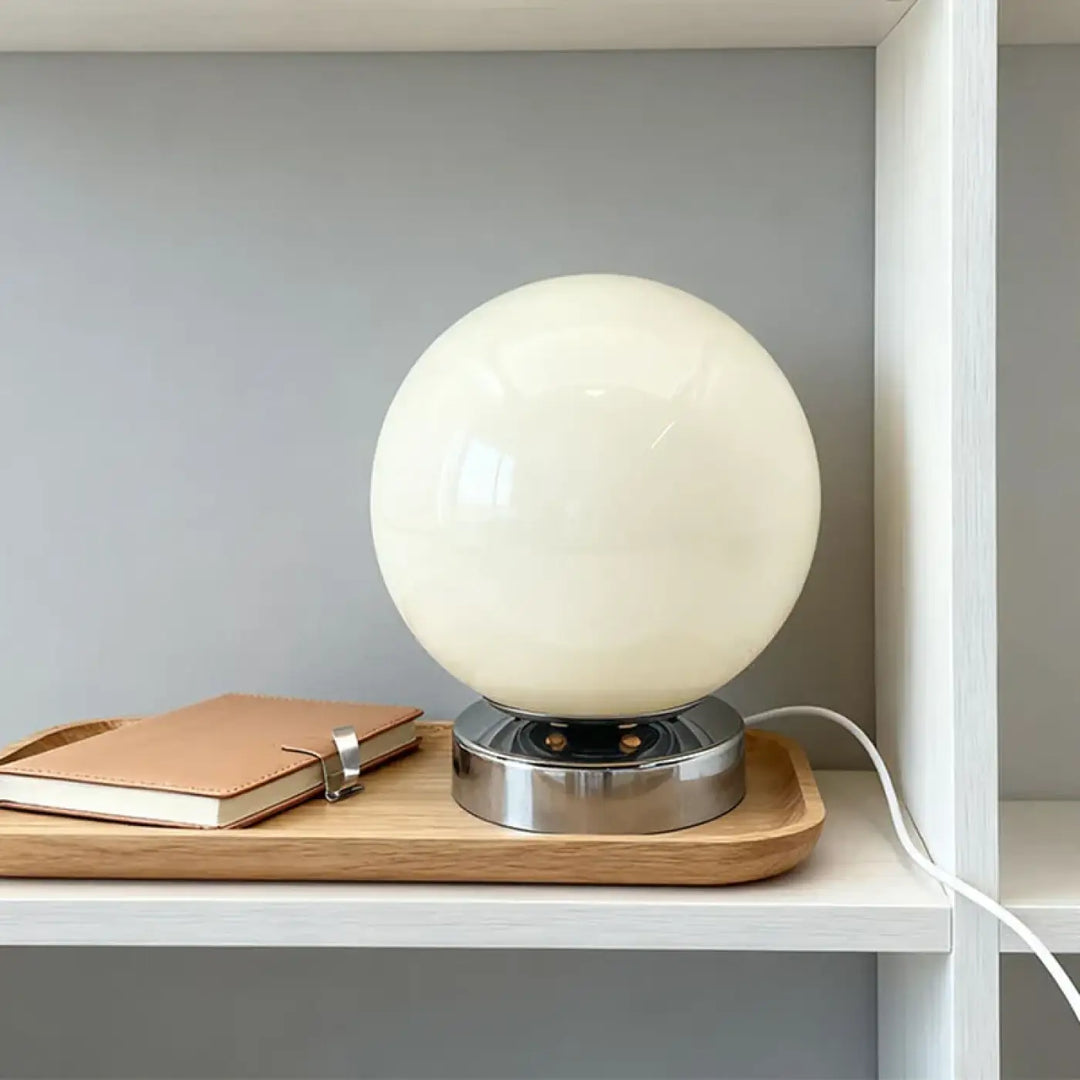 Lampe de chevet scandinave ronde couleur creme design