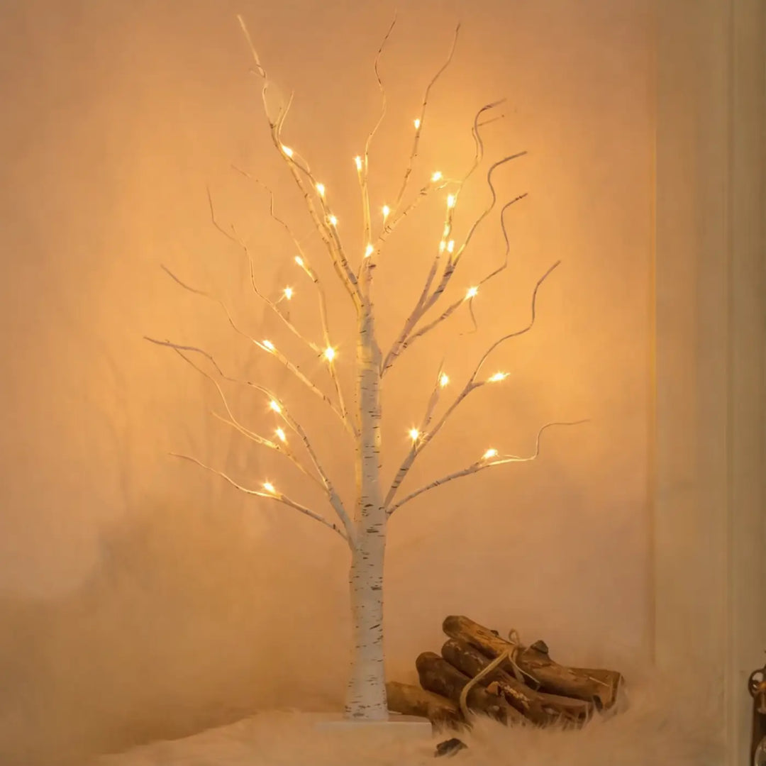 Lampe scintilla arbre lumineux décoratif blanc avec lumières led intégrées pour une ambiance lumineuse décorative