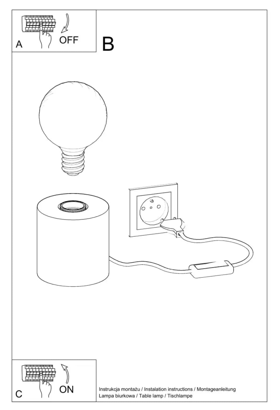 Schéma d'installation du luminaire
