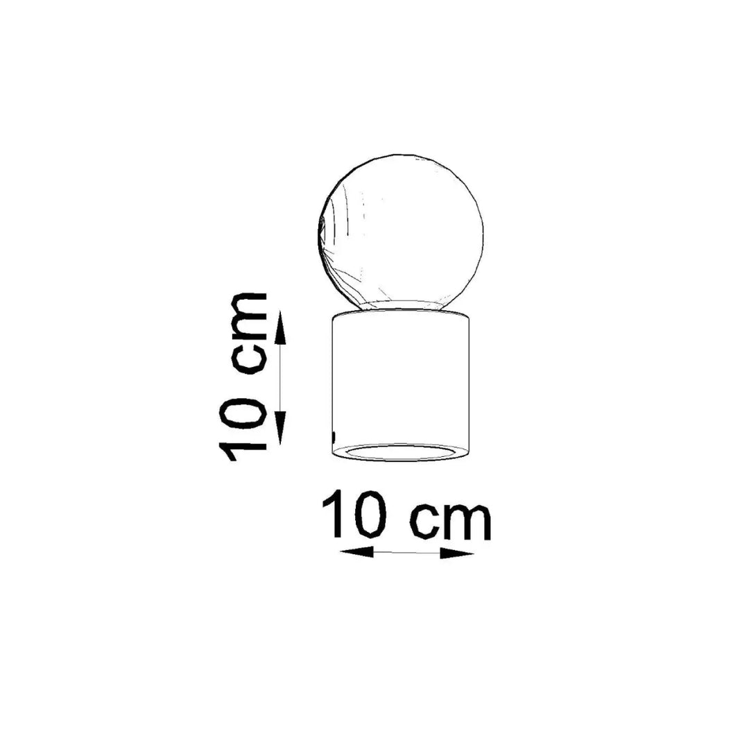 Lampe a poser en béton salgado avec abat-jour sphérique et base cylindrique 10 cm, style loft bureau salgado