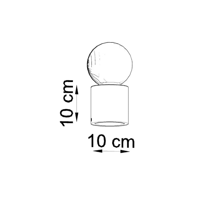 Lampe a poser en béton salgado avec abat-jour sphérique et base cylindrique 10 cm, style loft bureau salgado