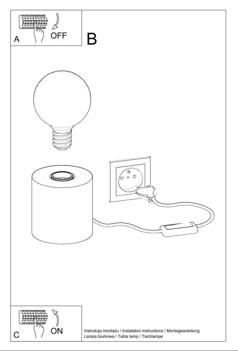 Schéma d'installation du luminaire