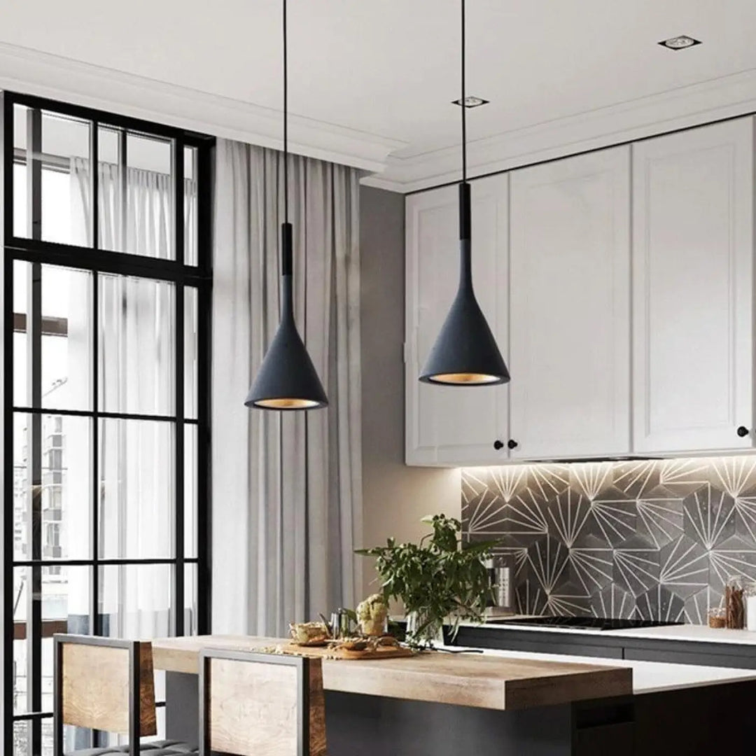 Lampe Suspendue Cuisine Élégante En Aluminium