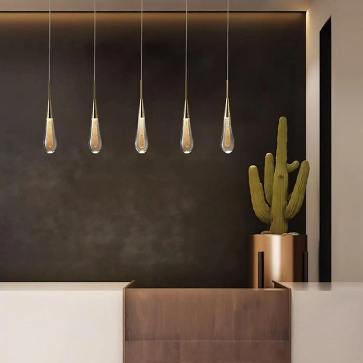 Lampe Suspendue Design Goutte Dorée