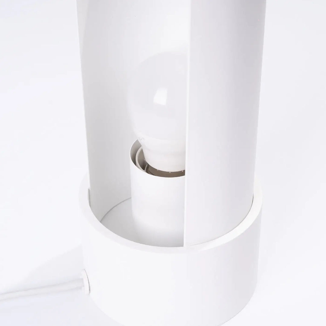 Lampe a poser lampe flash blanche avec ampoule en verre dépoli et conception unique minimaliste