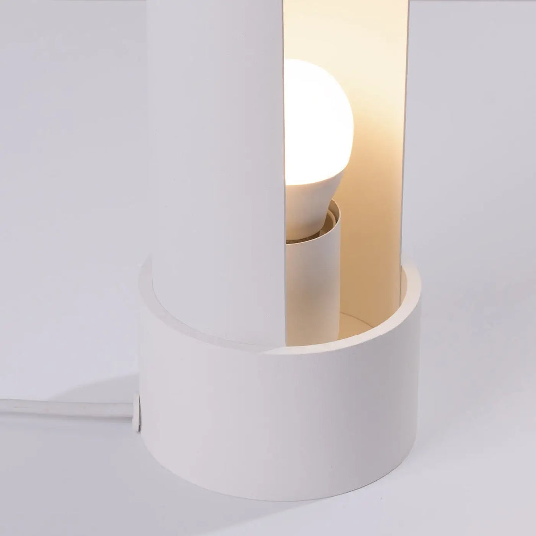 Lampe a poser lampe flash blanc minimaliste avec conception unique et lumière chaude de l ampoule exposée