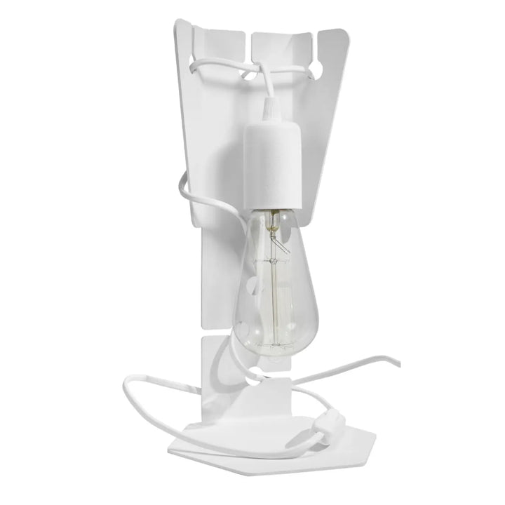 Lampe de table arby blanc avec ampoule en verre clair et base métal élégante pour décoration d’intérieur moderne bureau arby