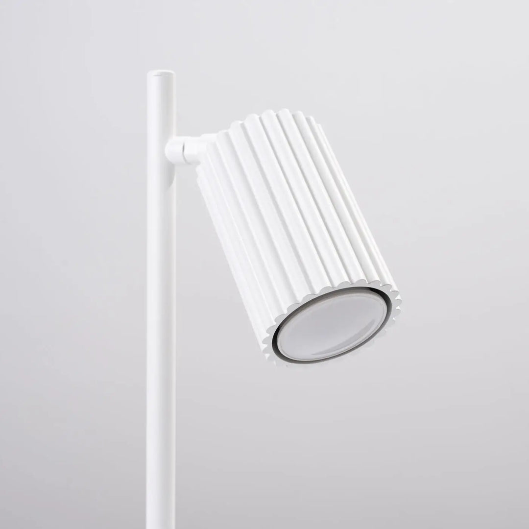 Lampe a poser karbon blanc avec design minimaliste et ampoules gu10 interchangeables pour un éclairage moderne
