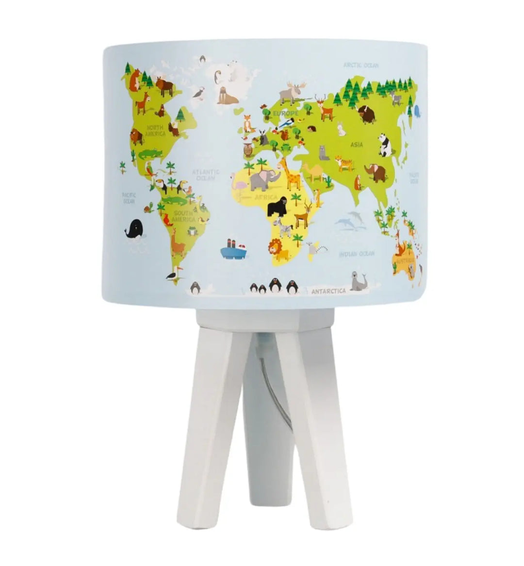 Table lamp Sweet Dreams Weltkarte – Light blue/Light green