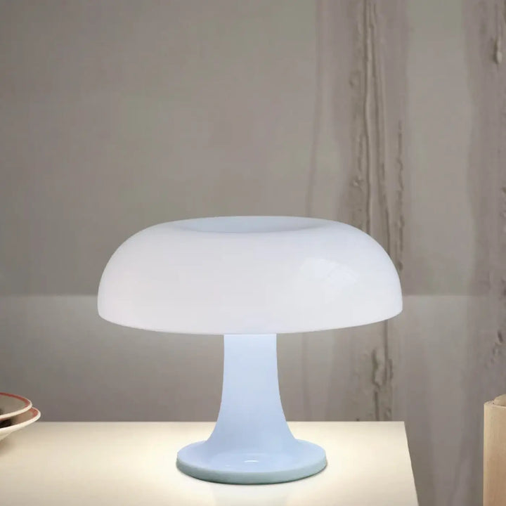 Lampe de table champignon orange en verre design vintage