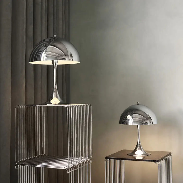 Lampe de table chrome élégant style contemporain design chic