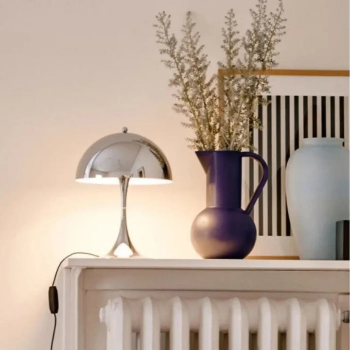 Lampe de table chrome élégant style contemporain design chic