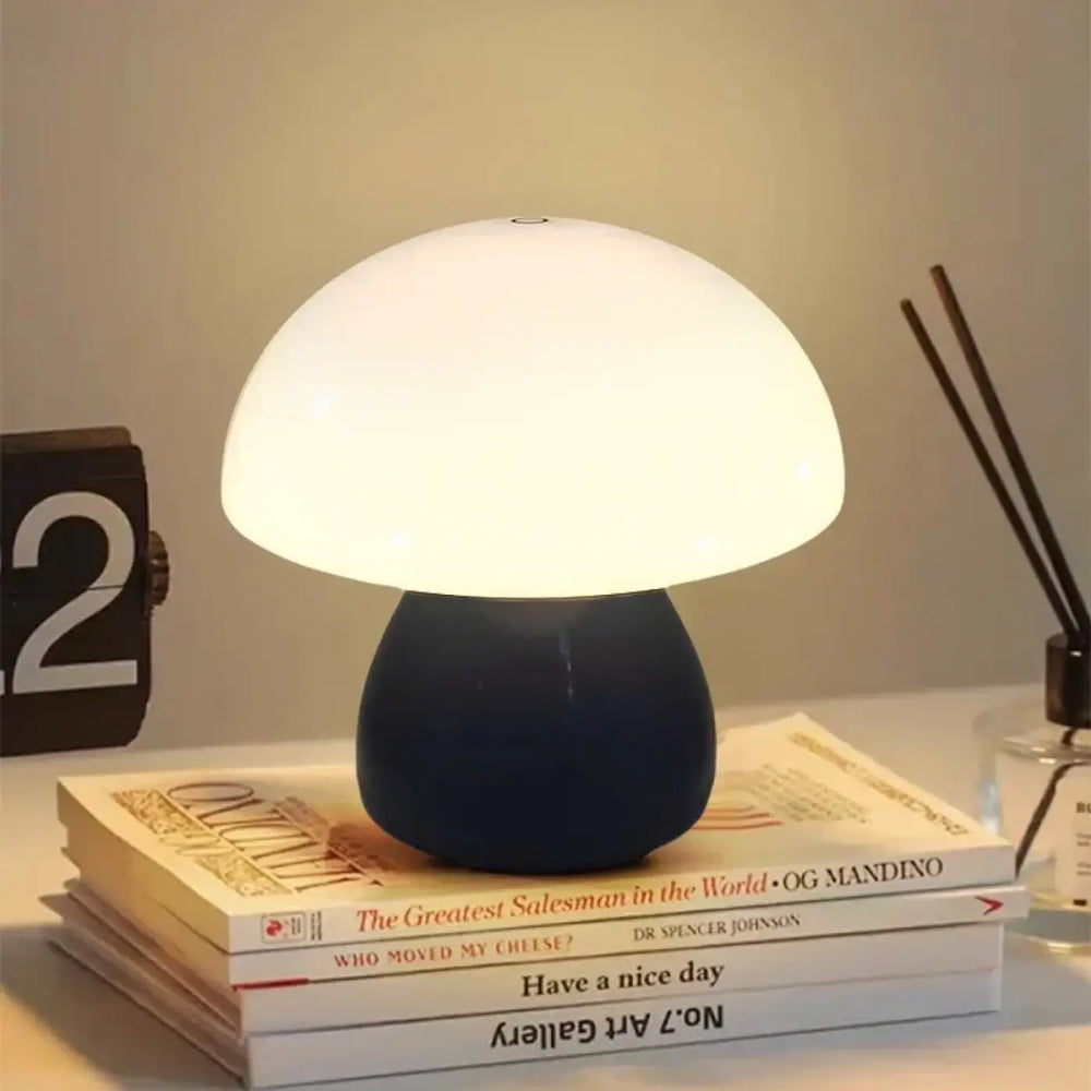 Lampe de table design champignon coloré style rétro chic