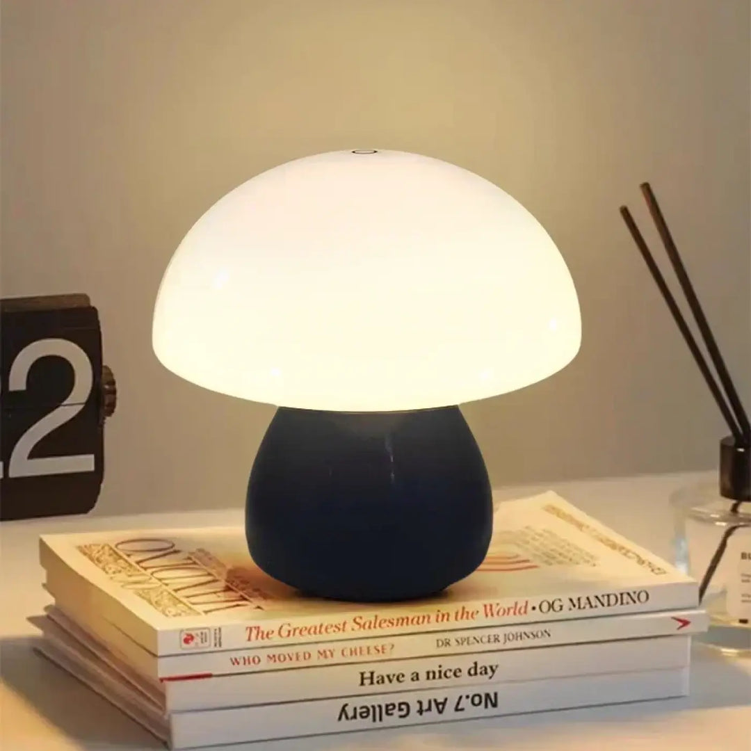 Lampe de table design champignon coloré style rétro chic