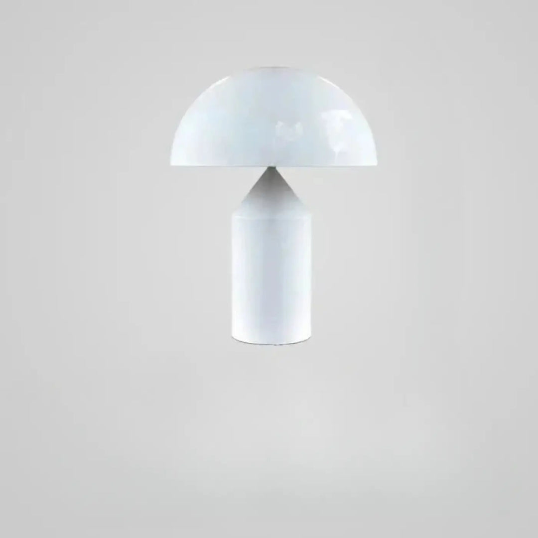 Lampe de table gatti blanche en forme de champignon avec finition brillante et base cylindrique pour chambre à coucher