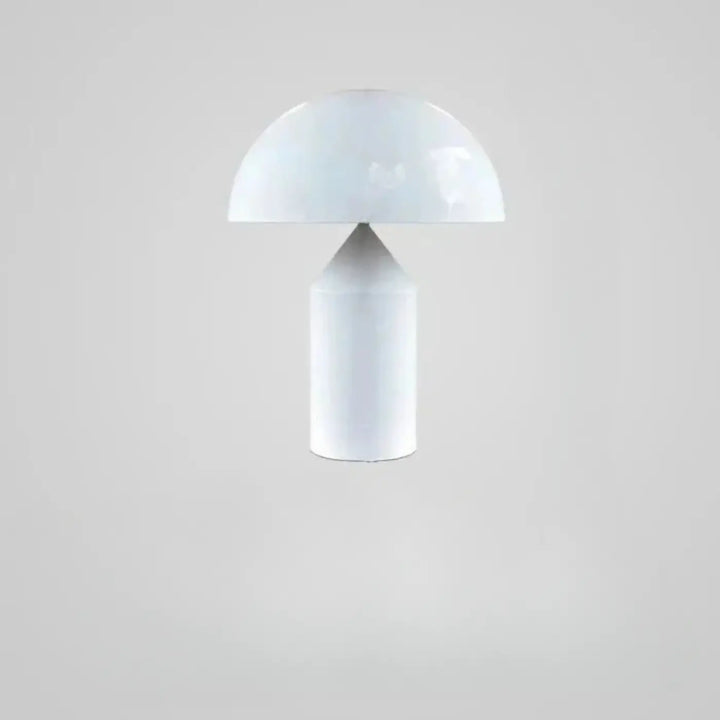 Lampe de table gatti blanche en forme de champignon avec finition brillante et base cylindrique pour chambre à coucher