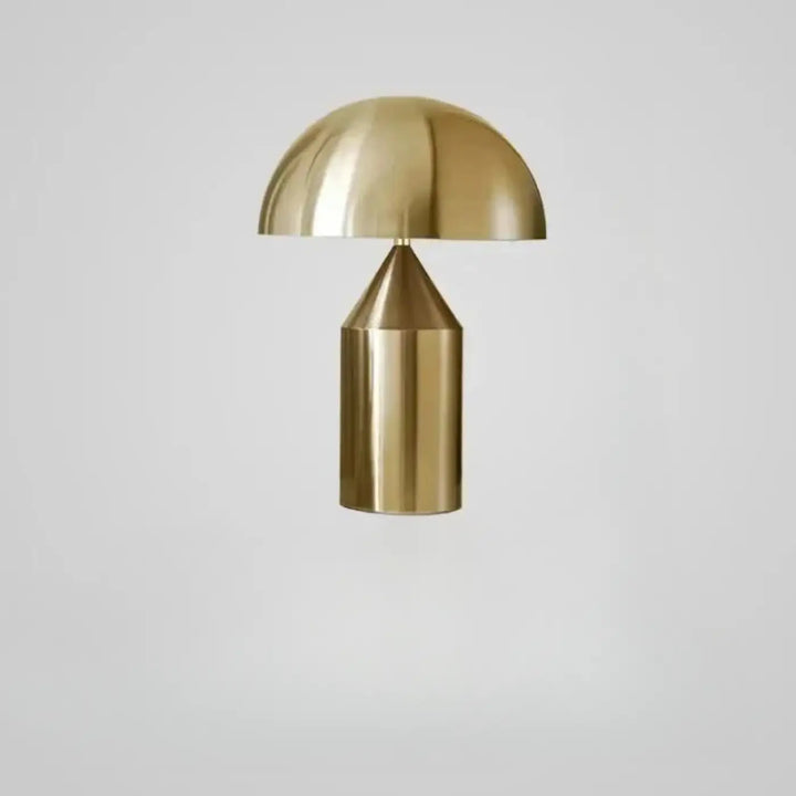Lampe de table gattti en laiton couleur dorée avec design minimaliste champignon idéale pour chambre à coucher