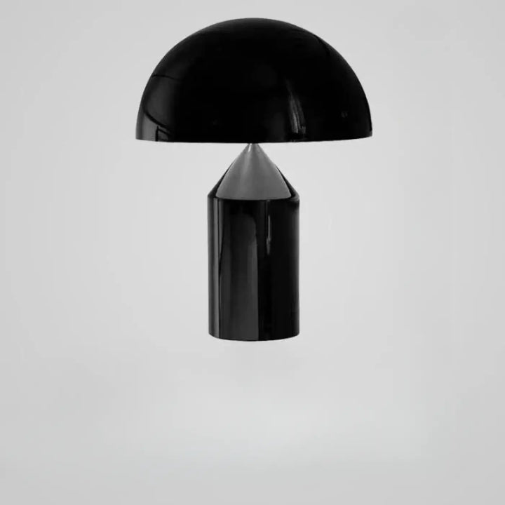 Lampe de table gatti noire brillante en forme de champignon avec base cylindrique idéale pour chambre à coucher
