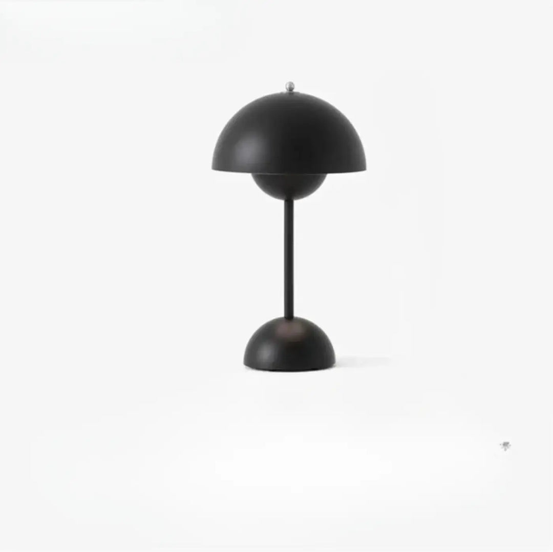Lampe de table kopel avec diffuseur sphérique noir mat en forme de fleur pour un design colorée lumineux