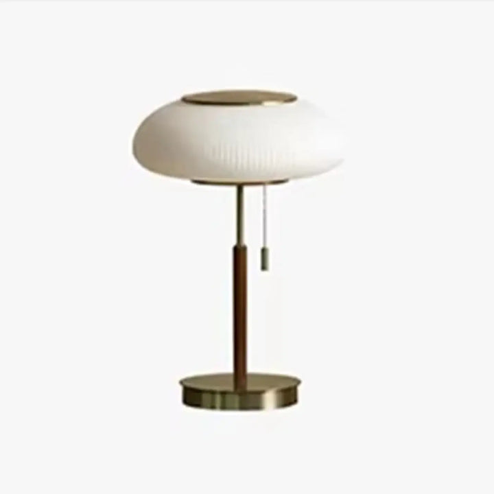 Lampe de table juany en verre plissé blanc avec base et tige en métal doré design nordique élégant