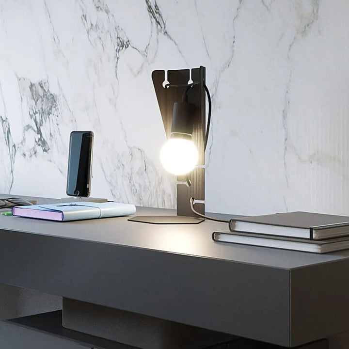 Lampe de table arby noire en métal avec ampoule lumineuse lampe arby idéale pour décoration d’intérieur moderne bureau arby