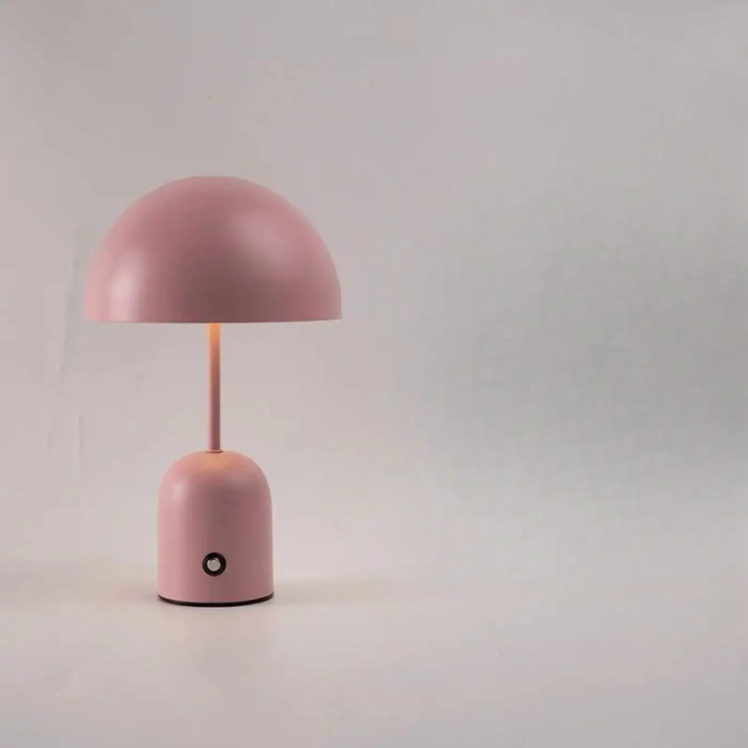 Lampe de table kapula rose pâle en forme de champignon avec finition mate lisse design contemporain pour décoration intérieure