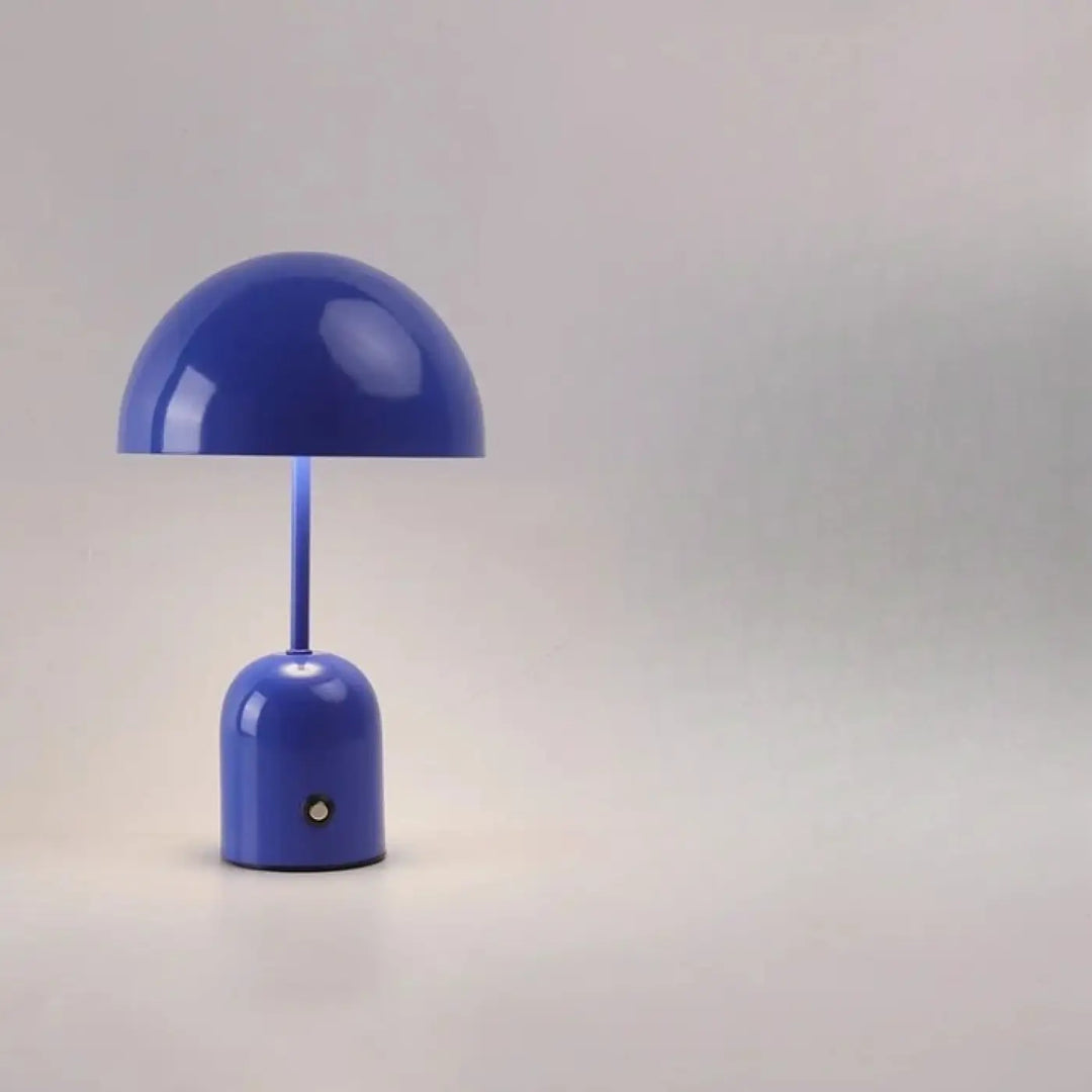 Lampe de table kapula bleu cobalt brillant en forme de champignon design contemporain pour décoration intérieure moderne