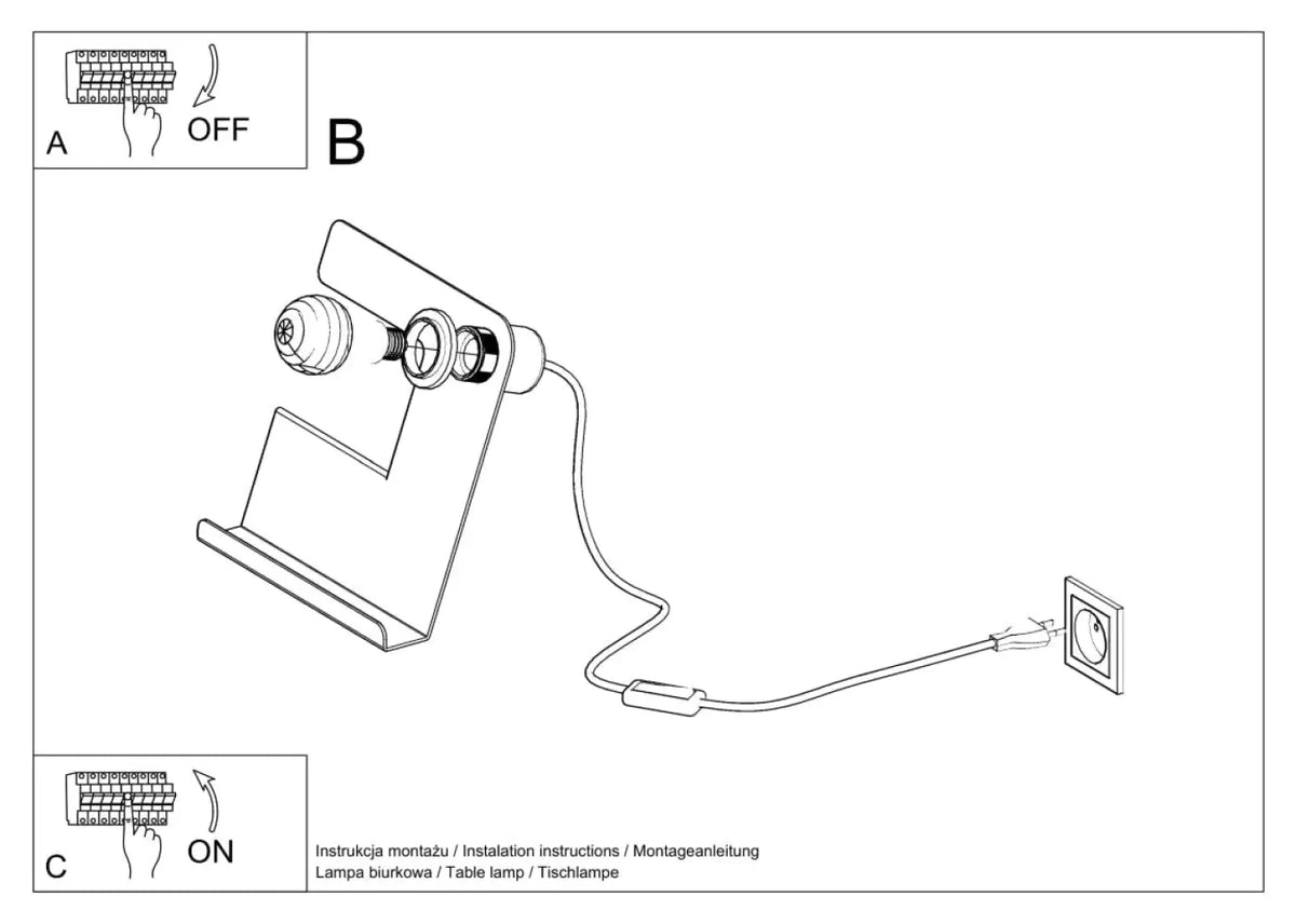 Schéma d'installation du luminaire