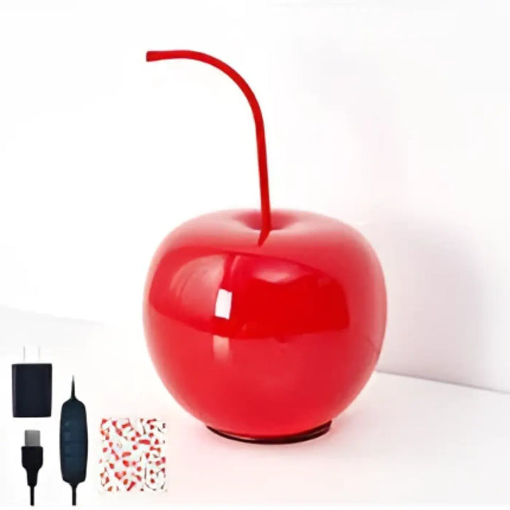 Lampe de table originale cerise rouge brillante avec tige courbée et adaptateur secteur inclus