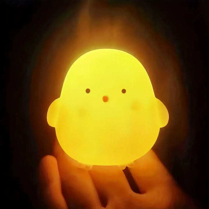 Veilleuse canard jaune douce et lumineuse avec bouton pile intégré idéale comme veilleuse canard de nuit